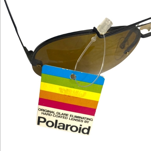 Polaroid Royal Vintage Sunglasses Black Aviator Polarizing UV Glare NEW - Picture 8 of 8
